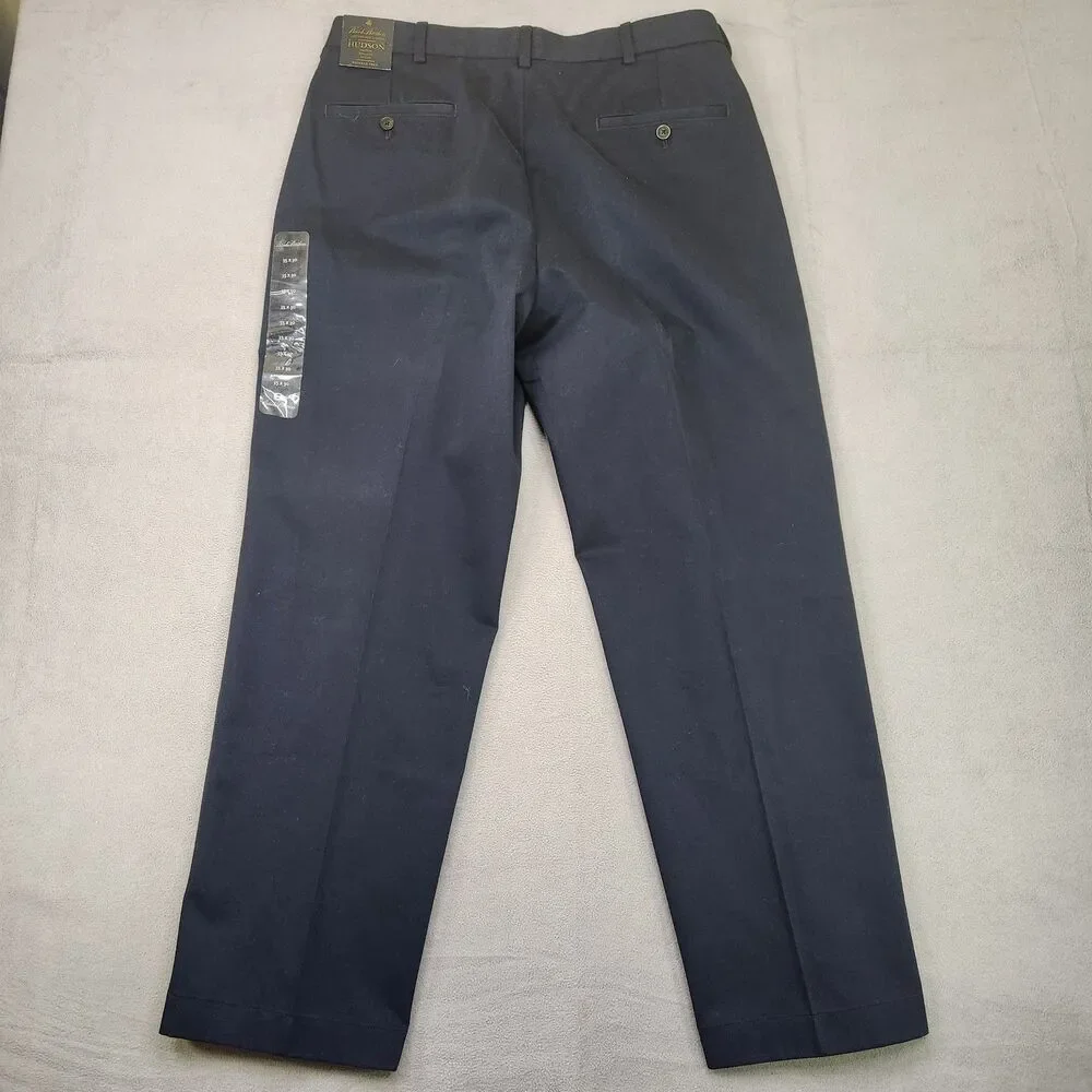 NWT Brooks Brothers Hudson Advantage Chino Pants Men's 35x30 Navy Straight Flat